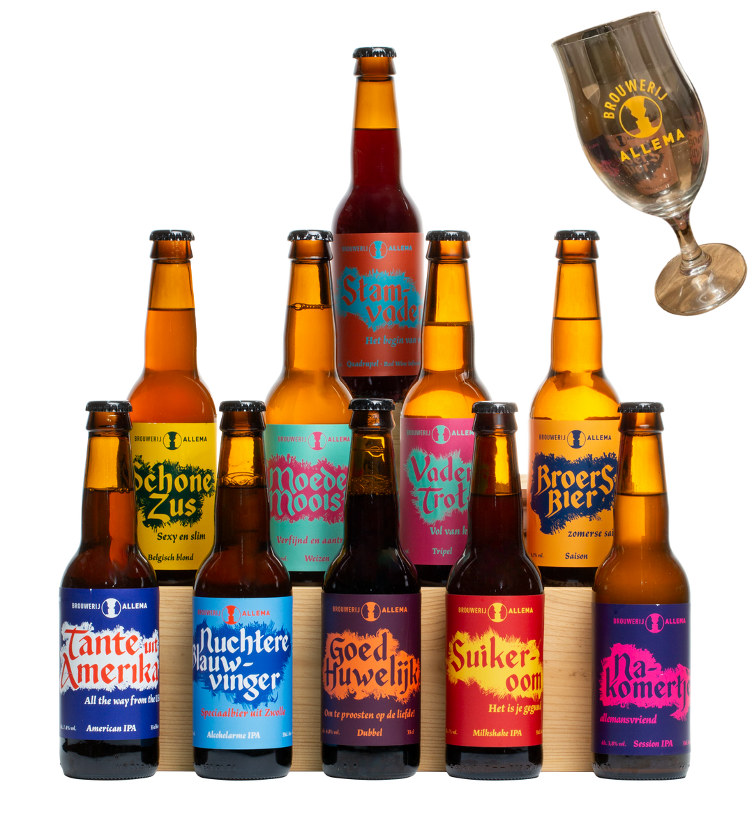 Proeverij 11 bieren + Bierglas - Brouwerij Allema