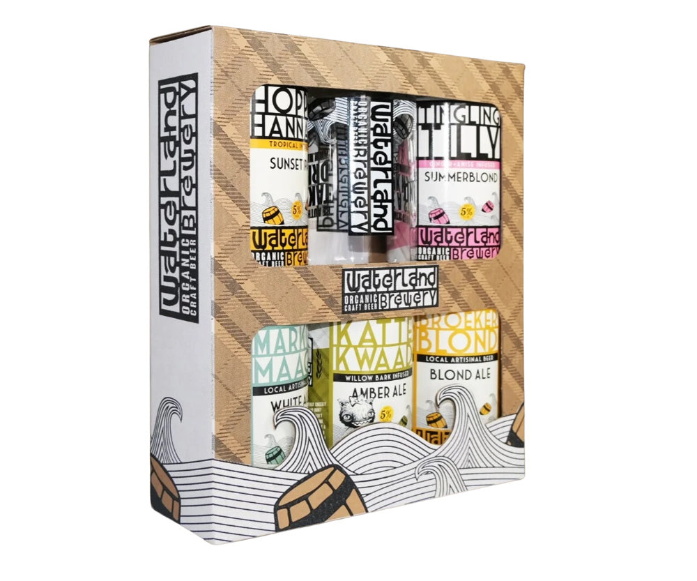 Giftbox 5-pack met bierglas - Waterland Brewery